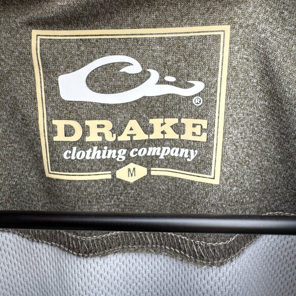 Drake Performance Polo Mens Medium Heather Green UPF Moisture Wicking - Picture 7 of 9